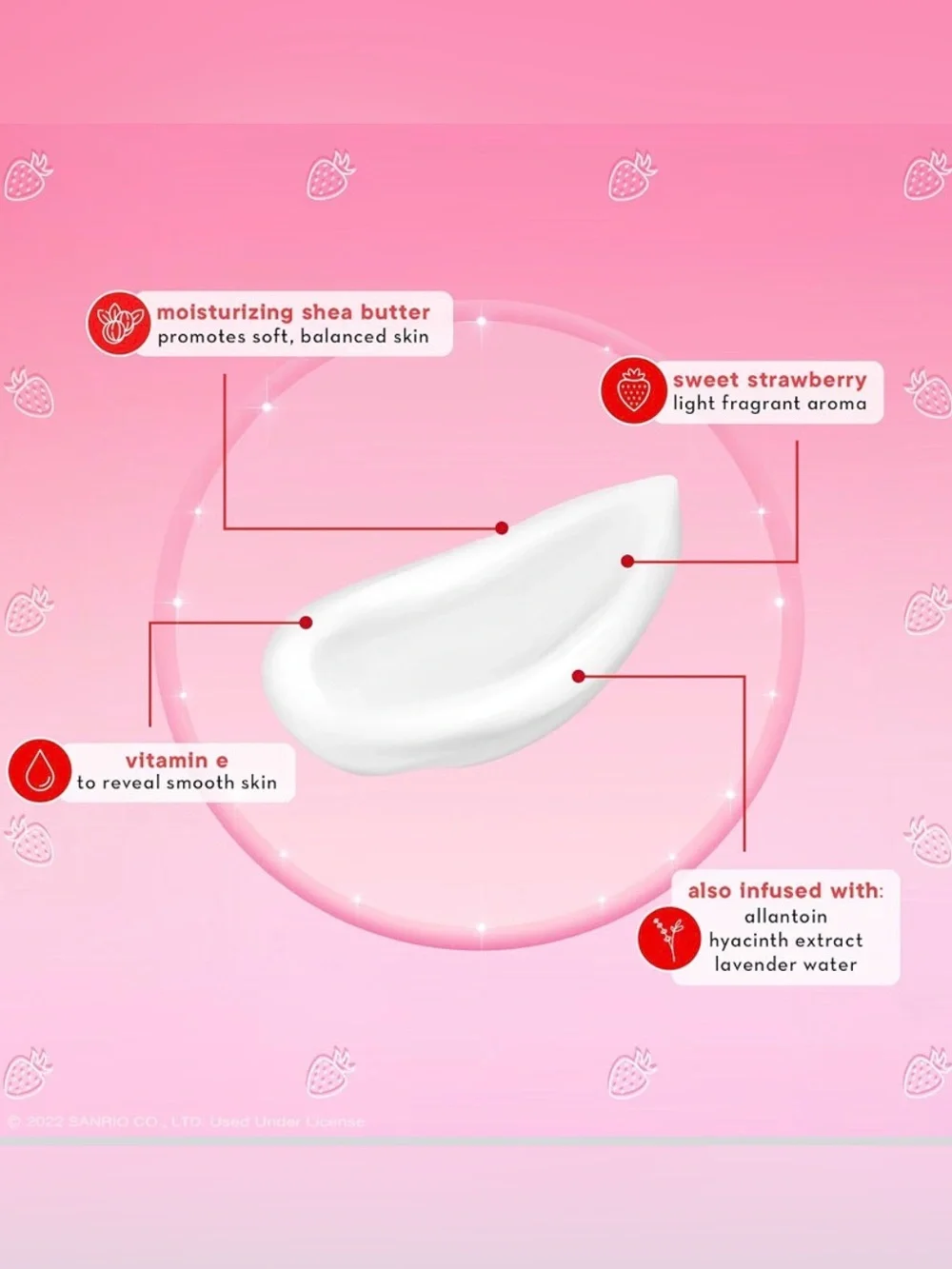 4/$20 The Crème Shop Sweet Strawberry Moisturizing Hand Crème